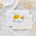 Mommy To Bee Baby Shower Script Thank You<br><div class="desc">Send friends and family a personalized message with these cute thank-you cards for your baby shower event! This design features a mommy and baby bee with their trails forming little hearts. "Thank you!" appears below in a hand-lettering style script. View the coordinating collection on this page or visit our store...</div>