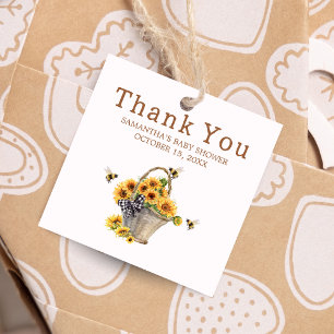 Mommy to Bee Baby Shower Square Favour Tags