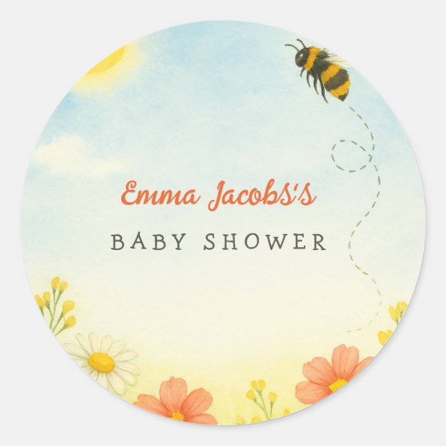 Mommy To Bee Baby Shower Sticker (Front)