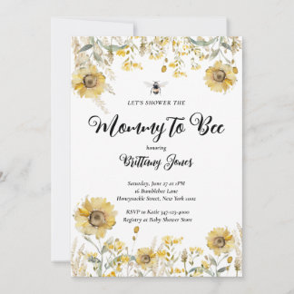 Mommy to Bee Baby Shower Sunflower Summer Invitation