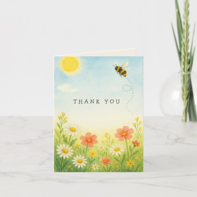 Mommy To Bee Baby Shower Thank You Card (Front)
