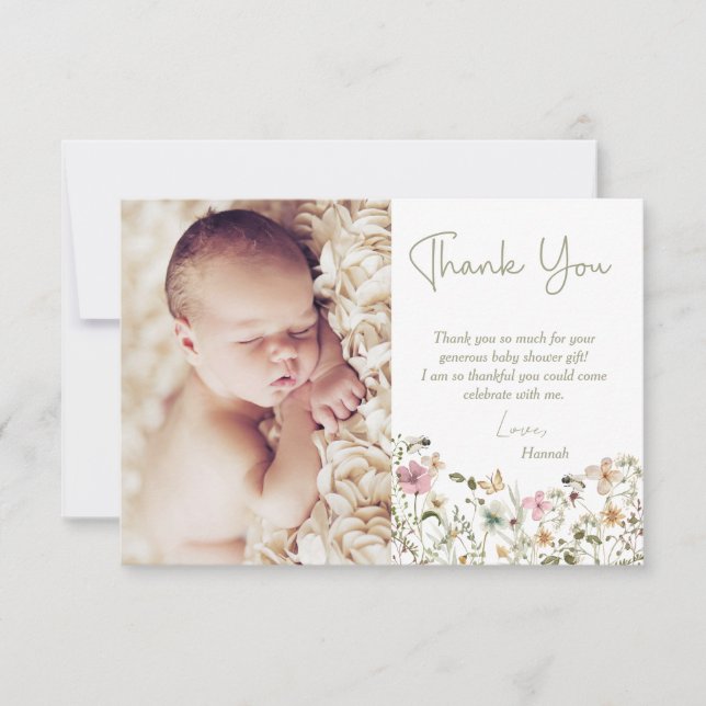 Mommy to Bee Baby Shower  Thank You Card (Front)