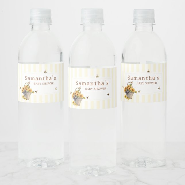 Mommy to Bee Baby Shower Water Bottle Label (Bottles)