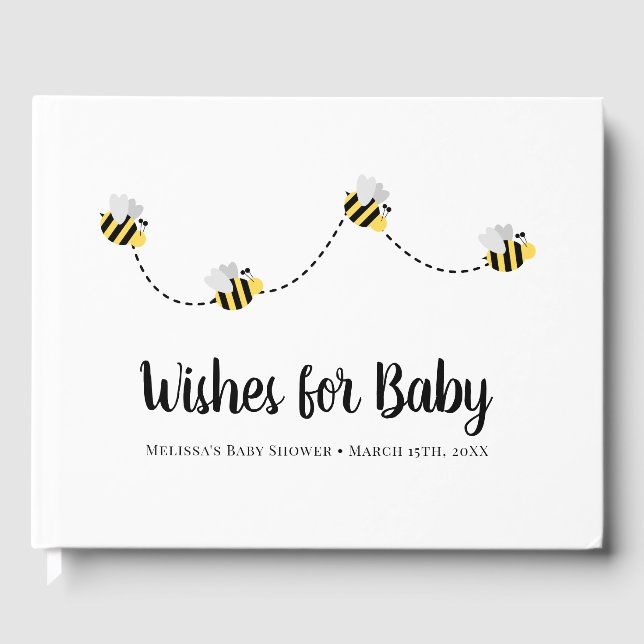 Mommy to Bee | Beehive | Bee Wishes For Baby Guest Book (Front)