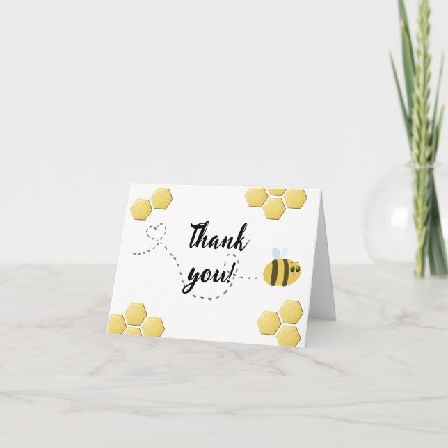 Mommy to Bee Cute Baby Shower Thank You Card (Front)