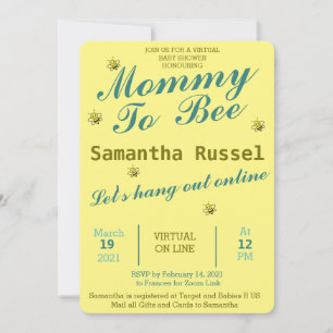 MOMMY TO BEE CUTE VIRTUAL BABY SHOWER INVITATION