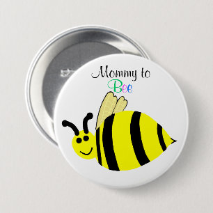 Mommy To Bee Cute Yellow Bumble Bee Maternity 3 Inch Round Button