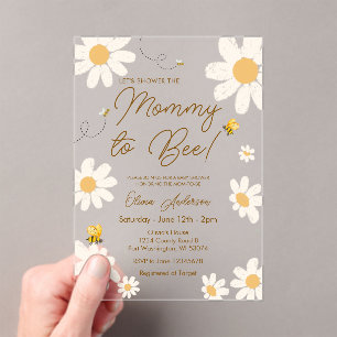 Mommy To Bee Daisy Acrylic Invitation