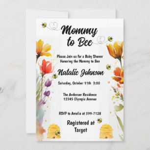 Mommy to Bee Gender Neutral Baby Shower Invitation