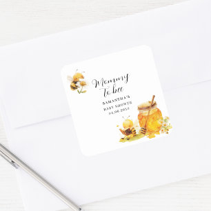 Mommy To Bee Gender Neutral Baby Shower Square Sticker