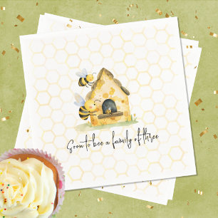 Mommy to Bee Gender Neutral Honeycomb  Baby Shower Napkin