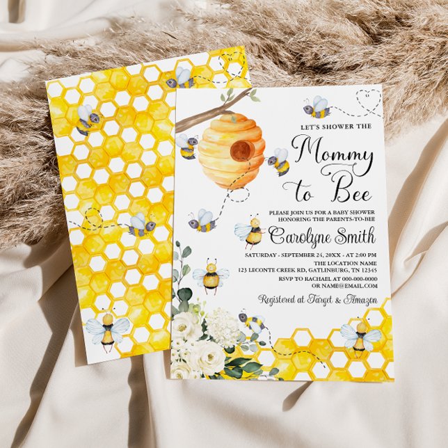 Mommy to Bee Genre Neutre Baby shower Invitation (Créateur téléchargé)