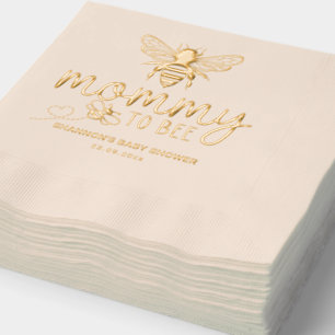 Mommy-To-Bee Gold Honeybee Baby Shower Luncheon  Foil Napkins
