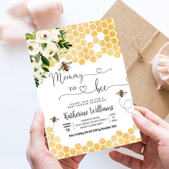 Mommy To Bee Honey Bee Baby Shower Invitation (Creator Uploaded)