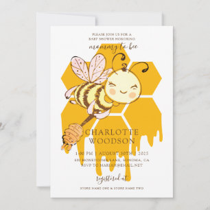 Mommy To Bee Honey Bee Honeycomb Baby Shower Invitation