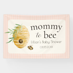 Mommy To Bee Honey Bee Pink Girl Baby Shower  Banner
