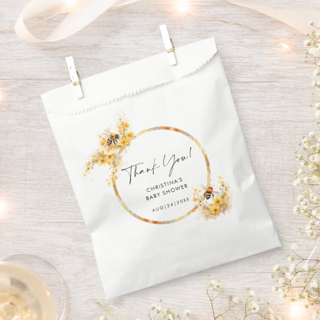 Mommy to Bee Honey Wildflower Baby Shower Favour Bag (Clipped)