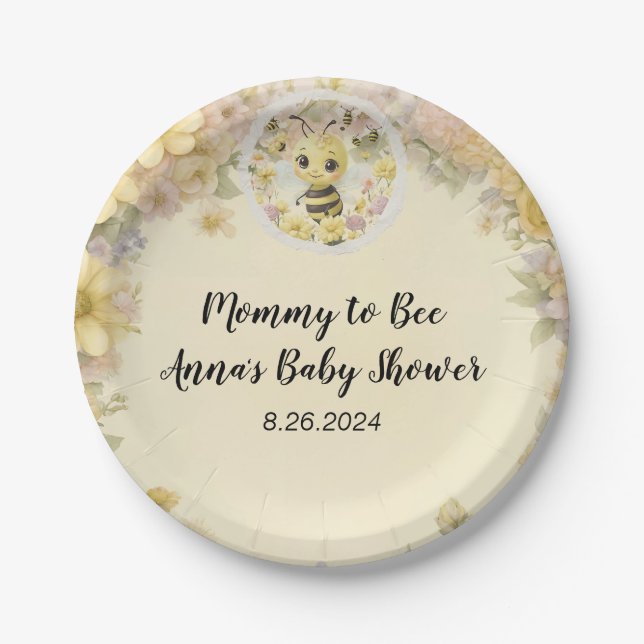Mommy to Bee Paper Plate (Front)