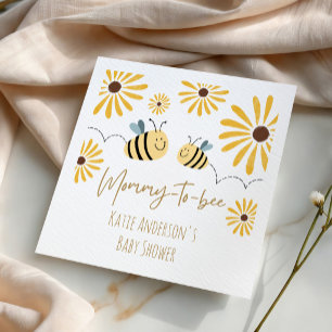 Mommy-to-Bee Sunflower Baby Shower Napkin