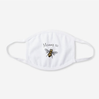 Mommy to Bee White Cotton Face Mask