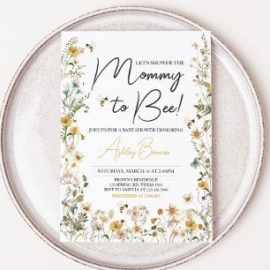 Mommy to Bee Wildflower Baby Shower Invitation