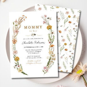 Mommy To Bee Wildflower Baby Shower Invitation