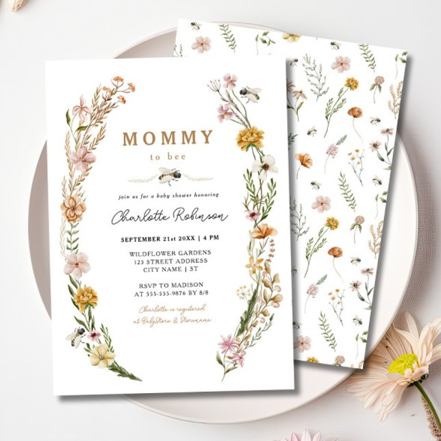 Mommy To Bee Wildflower Baby Shower Invitation (Creator Uploaded)