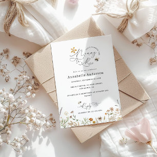 Mommy to bee wildflower baby shower invitation