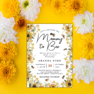 Mommy to Bee wildflower floral Baby Shower Invitation