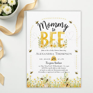 Mommy to Bee Wildflowers Floral Arch Baby Shower Invitation