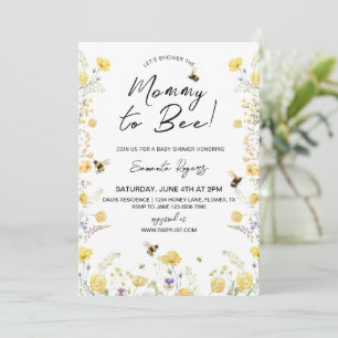 Mommy to Bee Wildlfower Baby Shower Invitation