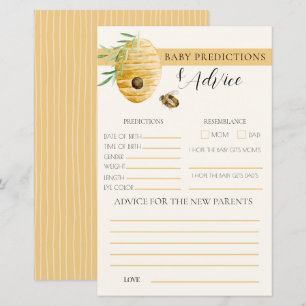 Mommy To Bee Yellow Baby Shower Prediction Game