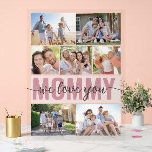 Mommy We Love You Photo Collage Pink 7 Photos