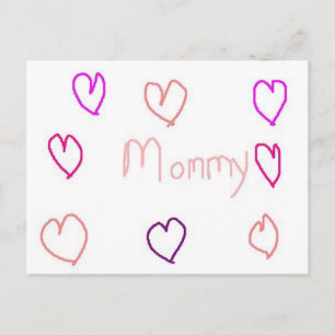 mommy  with hearts postcard