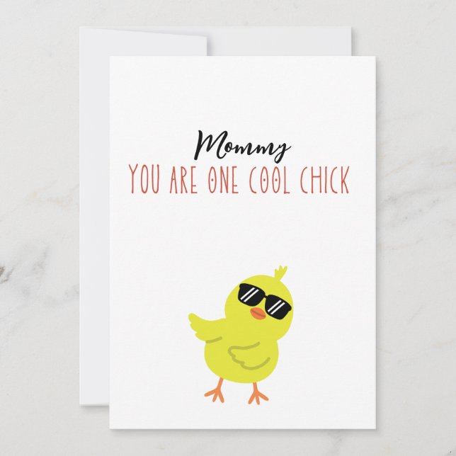 Mommy you are one cool chick holiday card (Front)