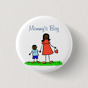 Mommy's Boy Family Art Custom Pendant Buttons