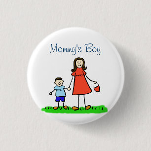 Mommy's Boy Family Art Custom Pendant Buttons