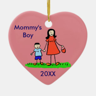 Mommy's Boy Family Character Custom Photo Ornament
