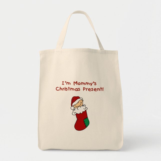 Mommy's Christmas Present T-shirts and Gifts Tote Bag (Front)