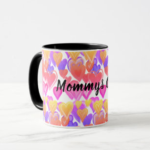 MOMMYS COFFEE, HEARTS MUG