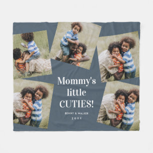 Mommy's Cuties Photo Collage Mother's Day Fleece Blanket