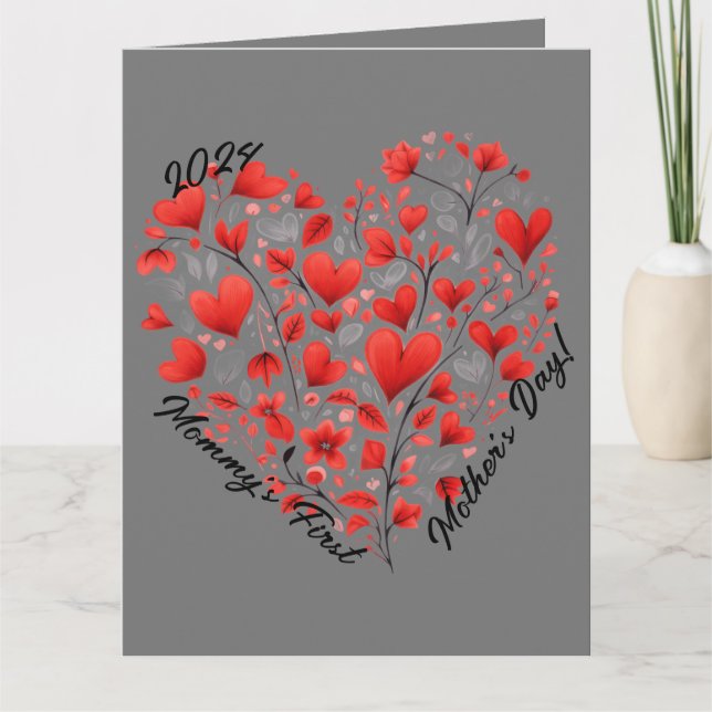 "Mommy's First Mother's Day"  Customizable  Card (Front)