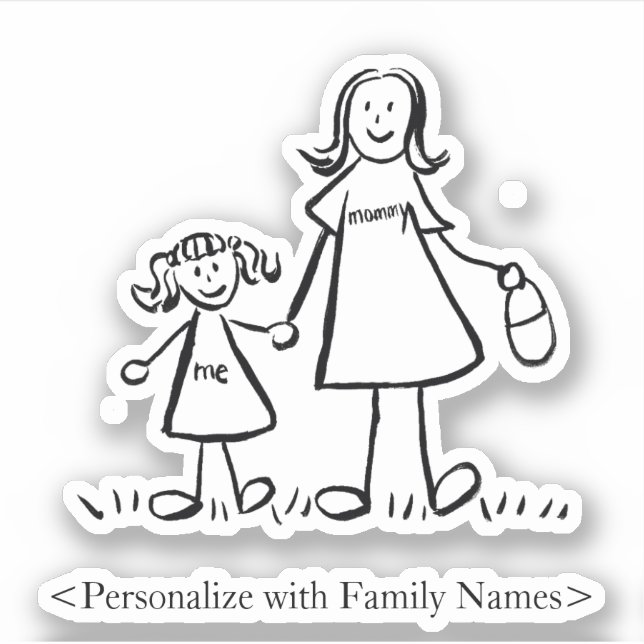 Mommy's Girl Custom Mom & Daughter Decal Stickers (Front)