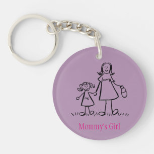 Mommy's Girl Family Art Characters Custom Keychain