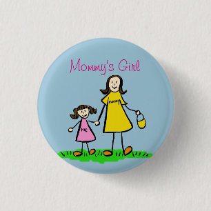 Mommy's Girl Family Art Custom Pendant Buttons