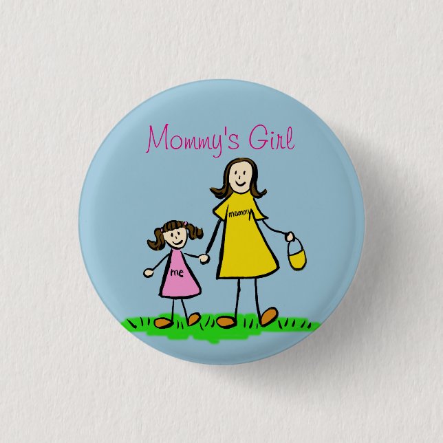 Mommy's Girl Family Art Custom Pendant Buttons (Front)