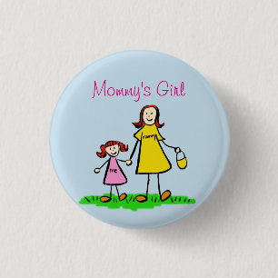 Mommy's Girl Family Art Custom Pendant Buttons