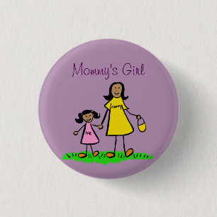 Mommy's Girl Family Art Custom Pendant Buttons