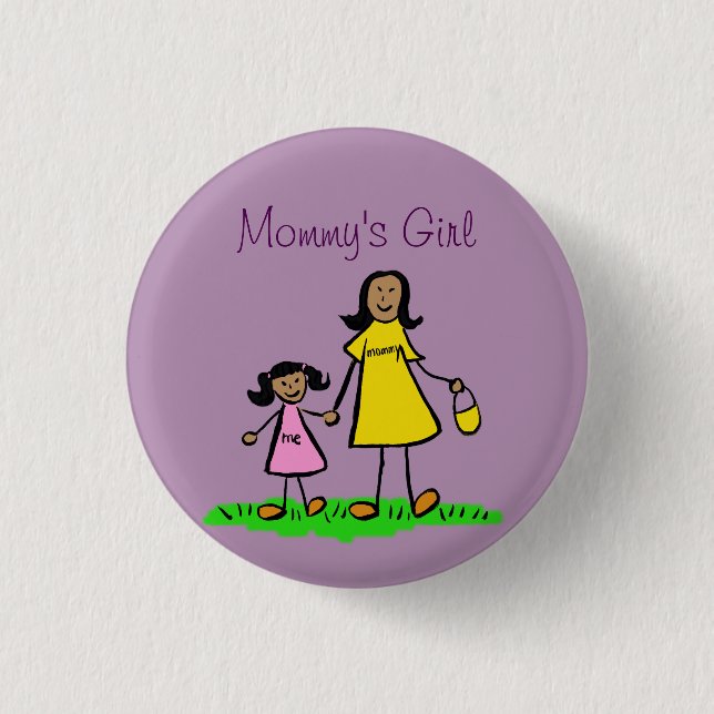 Mommy's Girl Family Art Custom Pendant Buttons (Front)