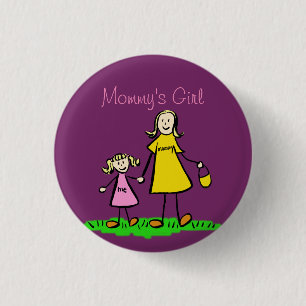 Mommy's Girl Family Art Custom Pendant Buttons